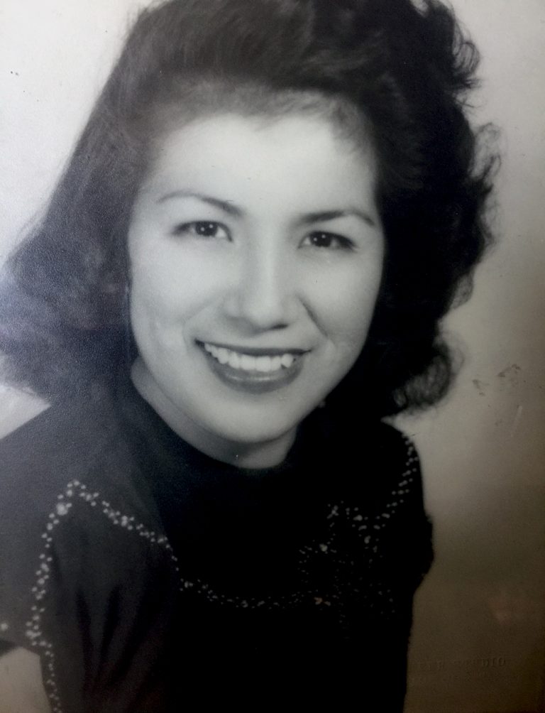 Black and white photo of Linda Moraga, my beloved Mother
