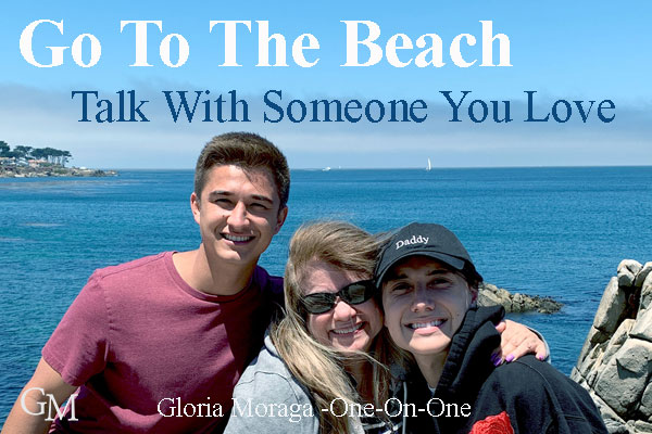 Go To the Beach Talk with Someone you love. Image with me and my two nephews, Jeremy and Jarod at the beach in Monterey, CA.