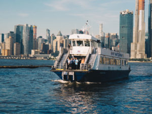 Ferry Boat carying people.