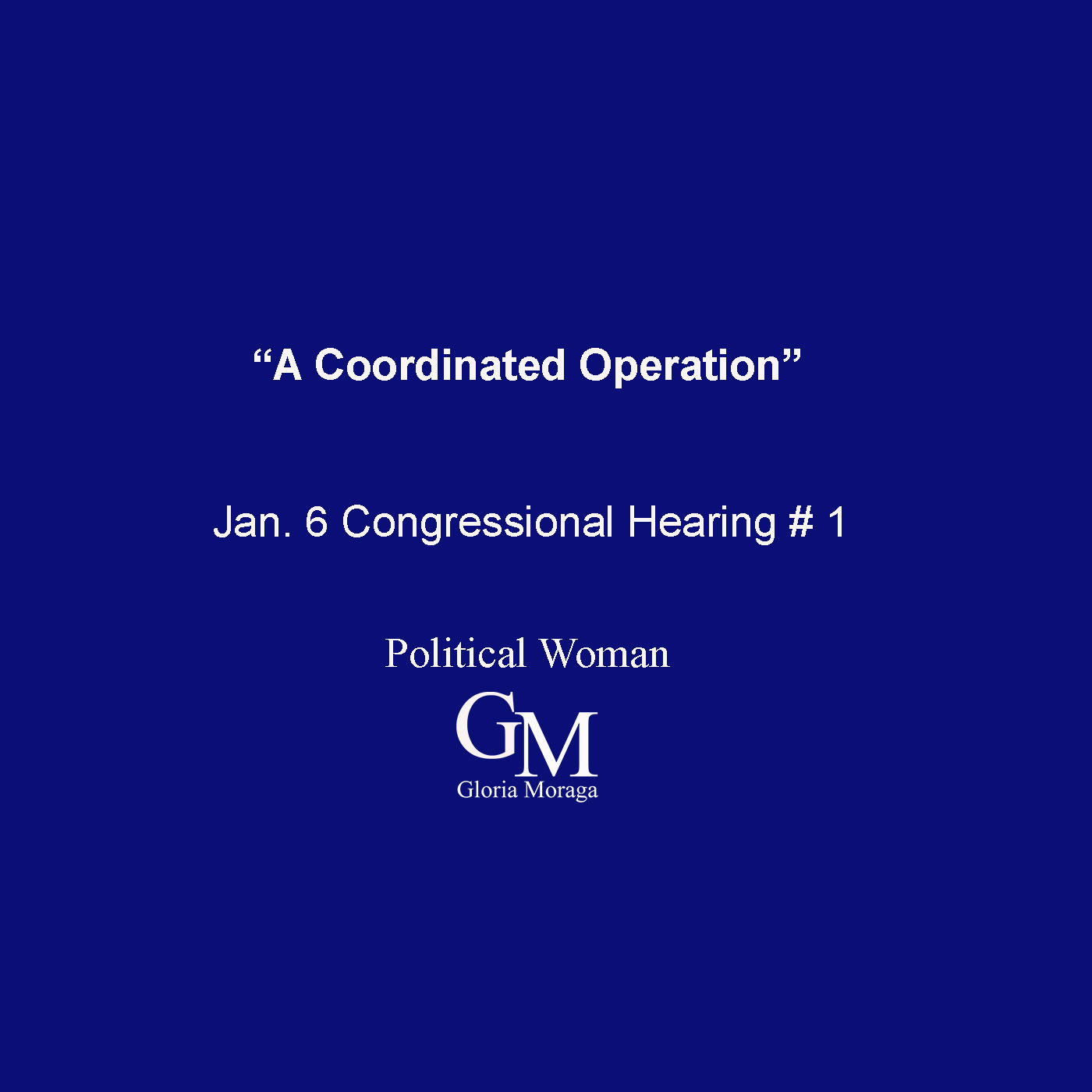 #1 "A Coordinated Operation" Hearing #1