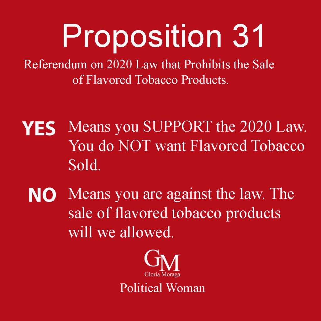 REFERENDUM ON 2020 LAW THAT WOULD PROHIBIT THE RETAIL SALE OF CERTAIN FLAVORED TOBACCO PRODUCTS.