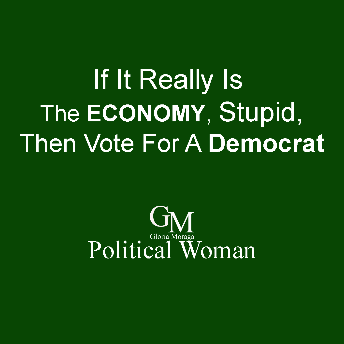 If it really is the Econony Stupid then Vote for a Democrat