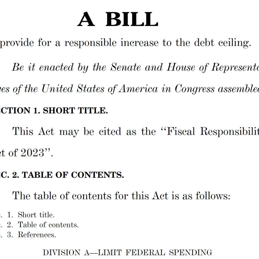A bill for the Responsible increase ti the debt ceiling